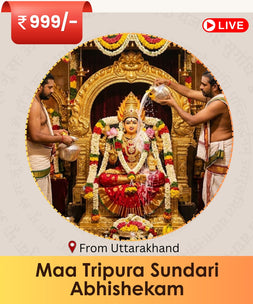Maa Tripura Sundari Devi Abhishekam Uttarakhand live puja for wisdom protection spiritual awakening and blessings. India's No 1 and Most Authentic Website to Book Online Puja Website. Book Online Pooja and Pandit - epujabySATVIK
