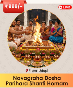 Navagraha Dosha Parihara Shanti Homa Udupi live puja for planetary balance dosha removal peace and prosperity. India's No 1 and Most Authentic Website to Book Online Puja Website. Book Online Pooja and Pandit - epujabySATVIK