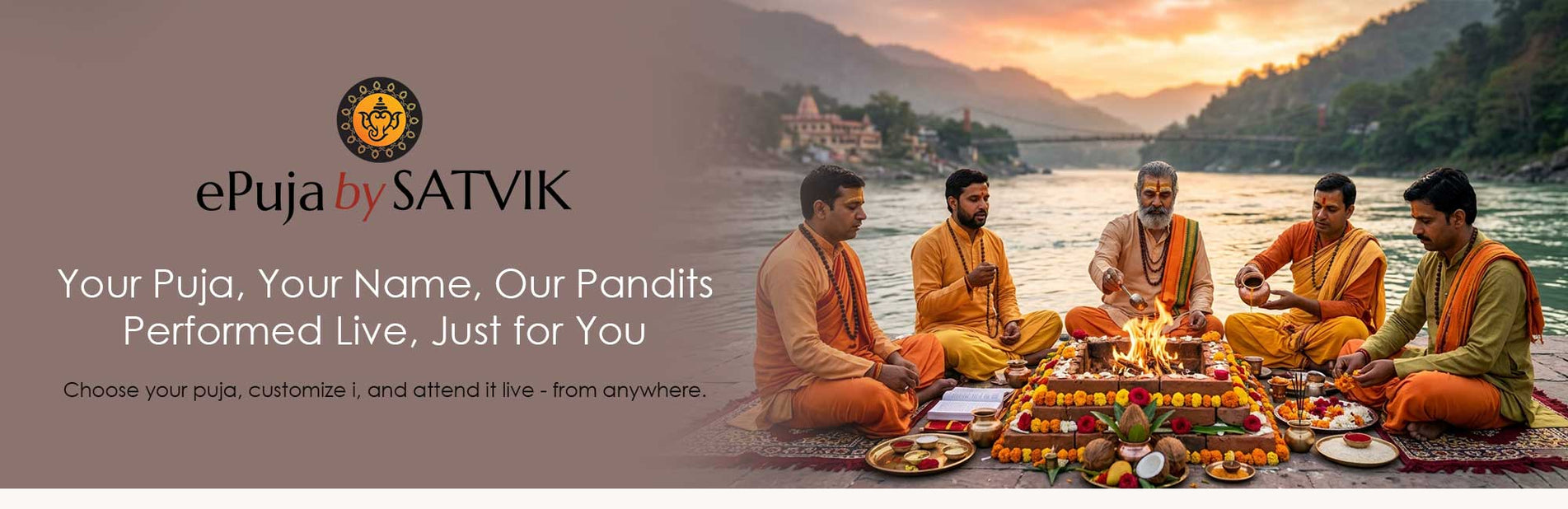Most Trusted Name for Online Puja Booking and Temple Rituals in India with devotees participating in authentic Vedic rituals through ePujabySATVIK online puja services